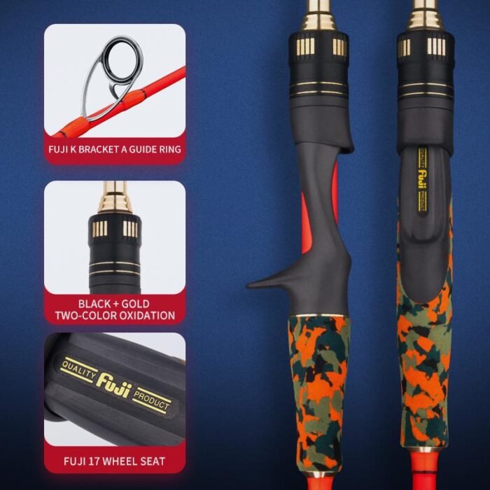 GOOFISH® 6'6"(195cm) Orange  Spinning Micro Offshore Slow Pitch Jigging Rod 20-100g Jig with Solid Nano Blank PE05-1