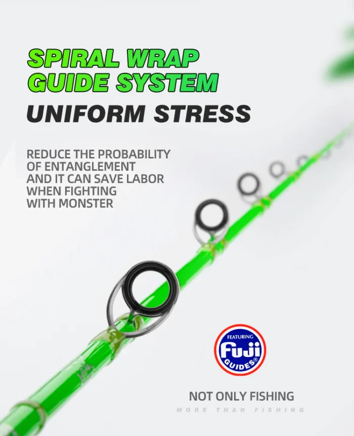 Goofish Fishing Rods – Green/Yellow 6’6”  Spiral– 120g – 250g – 33lb/15kg Dead Lift PE2-4