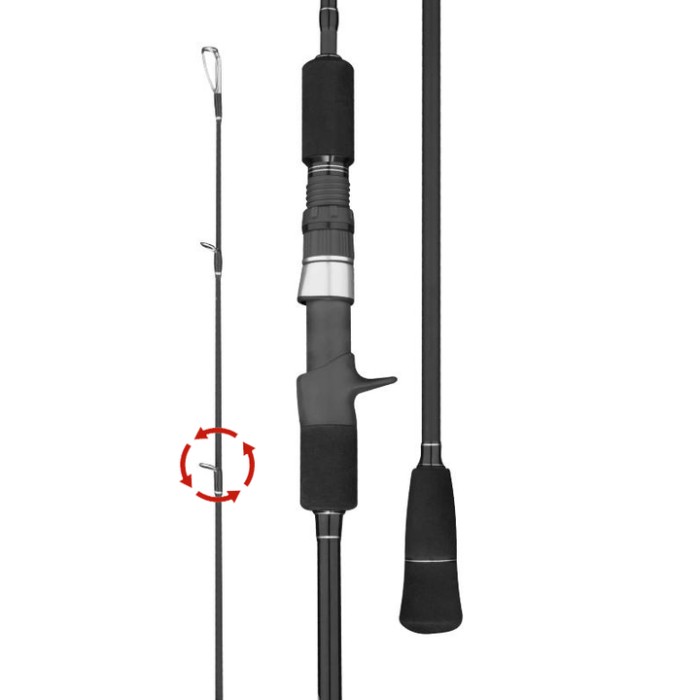 GOOFISH® Solid Nano Blank Series, Matte Black Fuji Setting 6'6"(195cm) Spiral Guide's -PE2-4-350G 15kg Dead Lift