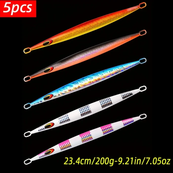 5pcs Premium Speed Jigging Fishing Lure - High-Density Jig for Saltwater, Rapid Sinking, Advanced Casting Design