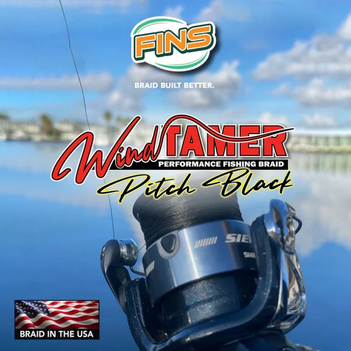 Fins Wind Tamer Black Braid 300 Yards – 20Lbs – 65Lbs Colour Pitch Black - Image 2