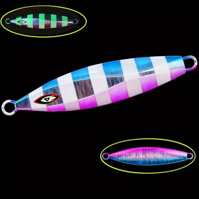 5pcs 200g Premium Luminous Metal Fishing Jigs Set, Quick Sinking, Slow Pitch Jigs Mixed Colours - Image 3