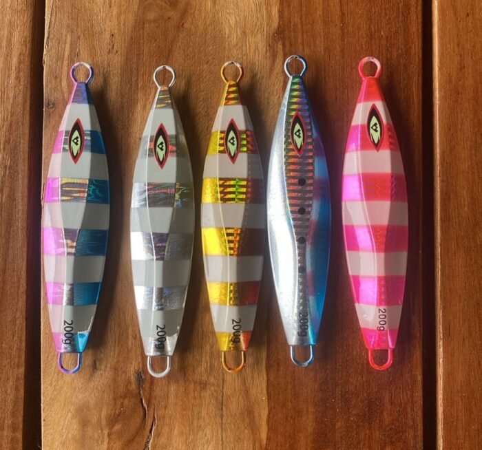 5pcs 200g Premium Luminous Metal Fishing Jigs Set, Quick Sinking, Slow Pitch Jigs Mixed Colours