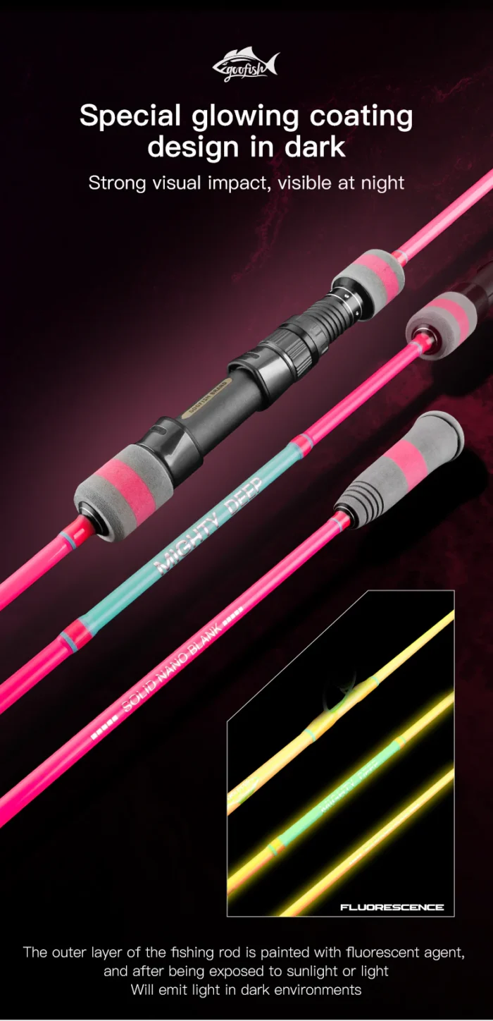 GOOFISH® MIGHTY DEEP- 2pc 6FT(183CM) PINK SPINNING ROD PE1.5-4 MAX JIG 300G JAPAN FUJI SOLID NANO JIGGING ROD 16kg Dead Lift - Image 3