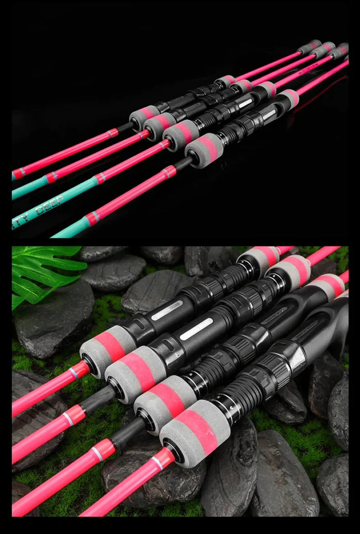GOOFISH® MIGHTY DEEP- 2pc 6FT(183CM) PINK SPINNING ROD PE1.5-4 MAX JIG 300G JAPAN FUJI SOLID NANO JIGGING ROD 16kg Dead Lift